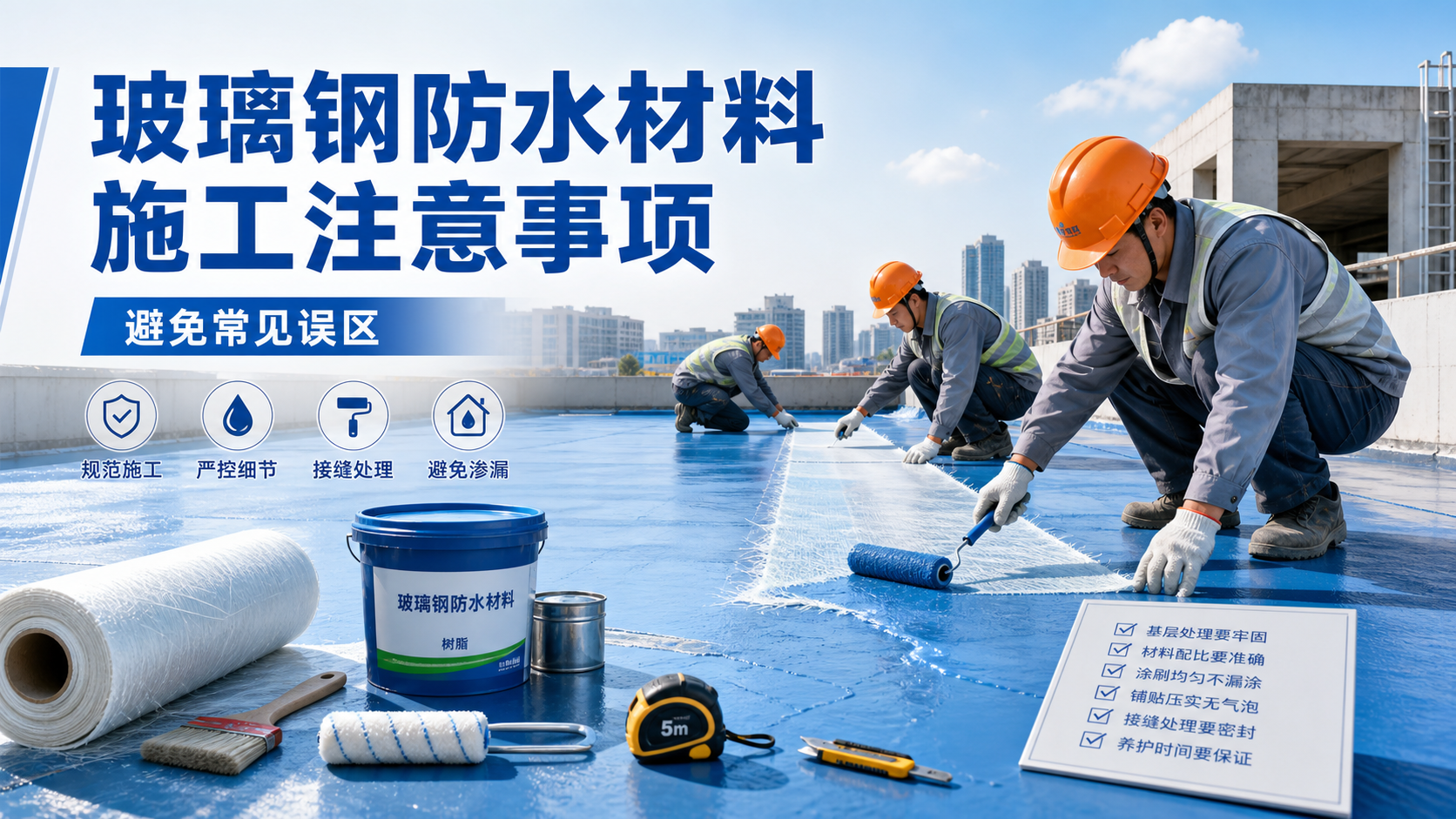 玻璃钢防水材料施工注意事项，避免常见误区 温州 版